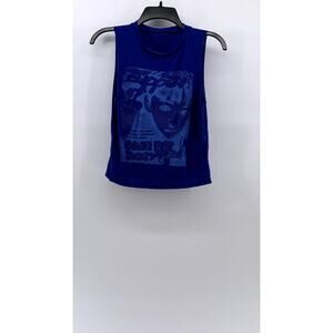 UNBRANDED Women's Dot Graphic Crewneck Sleeveless Cut-Off Top SZ XS